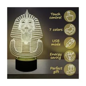 Faraoh Lámpara de luz nocturna 3D Lámpara de ilusión_5