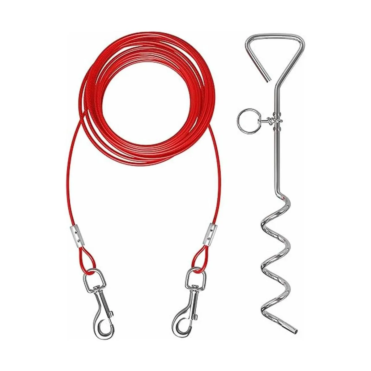 Cable de amarre para perros de 20 pies para perros chapado_1