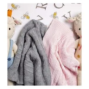 Burts Bees Baby Manta de punto trenzado manta de bebé y_3