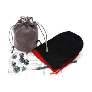 IvyFieldDice Bolsa de dados con cordón rojogrisnegro_4