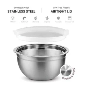 FINEDINE Cuencos para mezclar con tapas 5 cuencos para_3