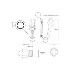 Boquilla para impresora 3D MK8 CR10 4 herramientas de_3