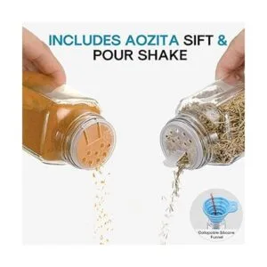 AOZITA 24 tarros de especias de vidrio con etiquetas de_4