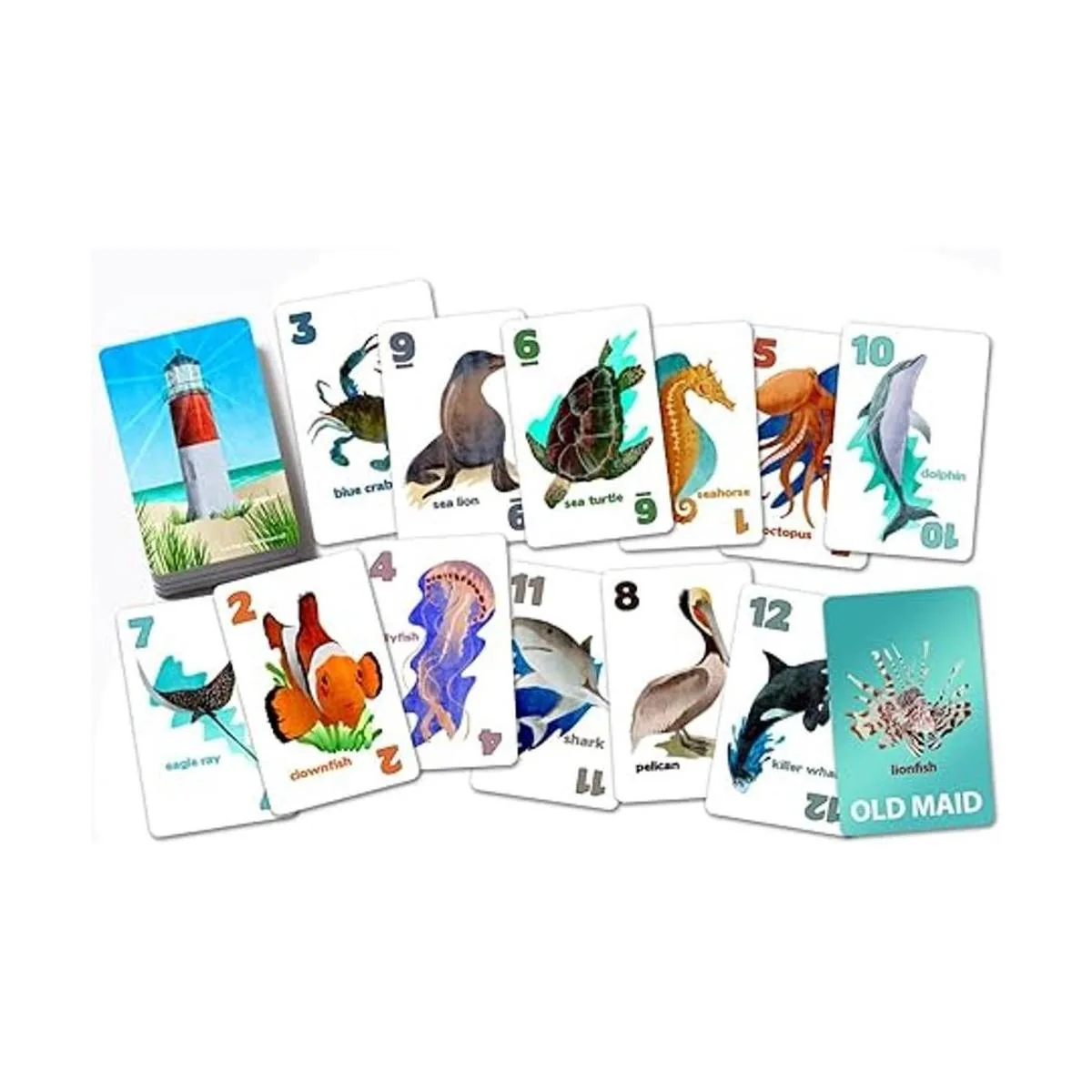 Juego de cartas Go Fish Untamed Oceans para niños de 4 a 8_4
