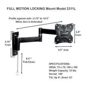 Master Mounts Soporte de pared para TV RV con bloqueo_2