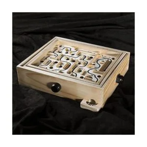 Juego de laberinto de madera de laberinto con dos canicas_2