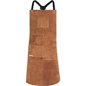 QeeLink Delantal de soldadura de cuero con 6 bolsillos_1