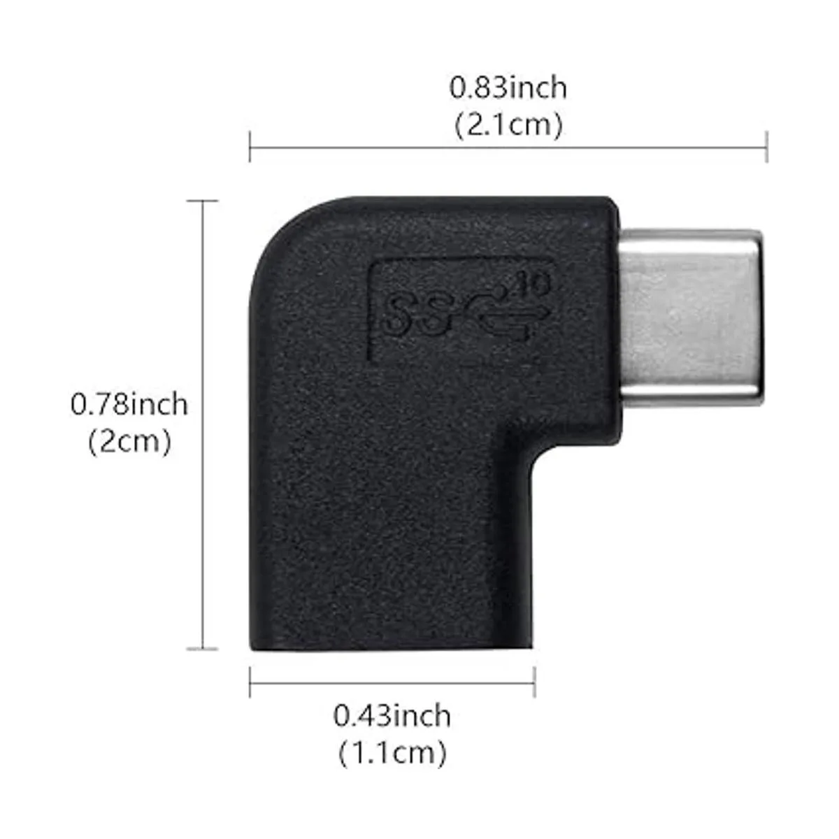 Duttek Paquete de 2 adaptadores USB C en ángulo derecho e_5
