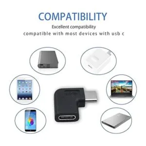 Duttek Paquete de 2 adaptadores USB C en ángulo derecho e_6