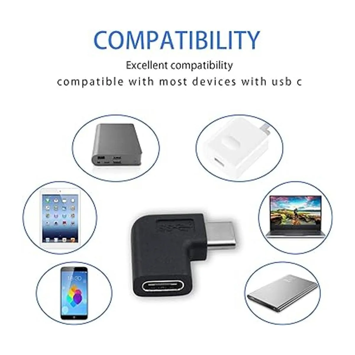 Duttek Paquete de 2 adaptadores USB C en ángulo derecho e_6