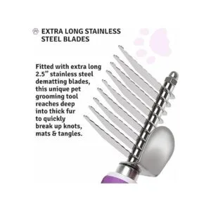 Poodle Pet Herramienta de cepillo para rastrillo de pelo_4