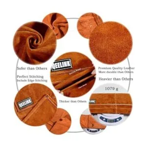 QeeLink Delantal de soldadura de cuero con 6 bolsillos_2