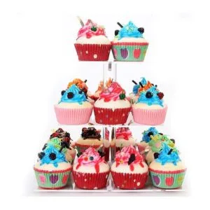 Soporte cuadrado de acrílico transparente para magdalenas_2