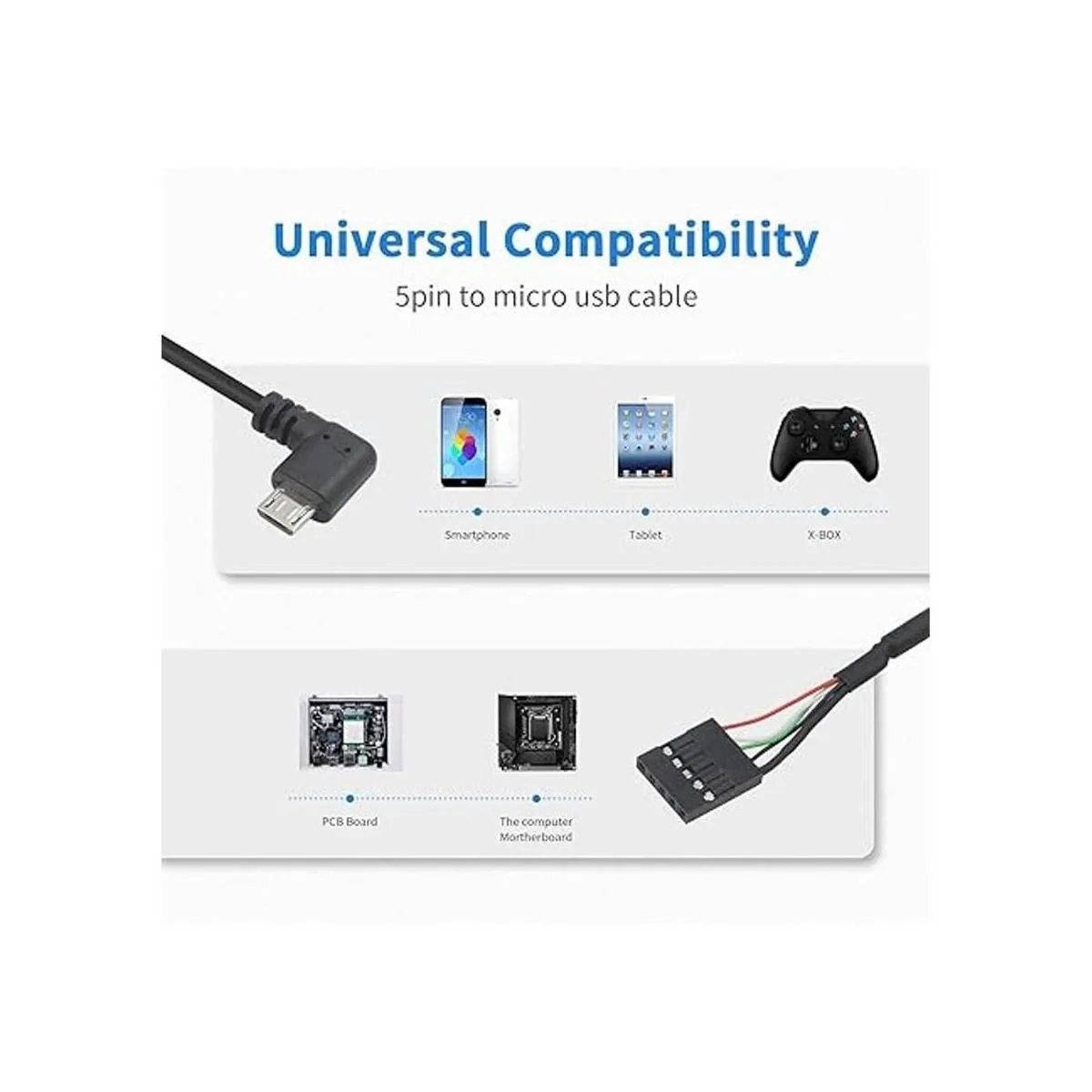 Duttek Cable Dupont de cabezal USB a micro USB ángulo_6