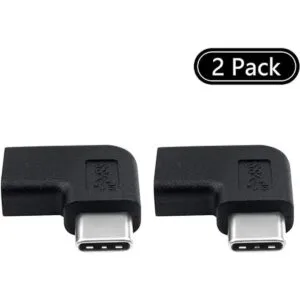 Duttek Paquete de 2 adaptadores USB C en ángulo derecho e_2