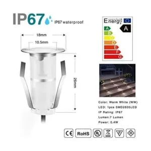 QACA Luces LED para cubiertas de alberca de 07 pulgadas_2