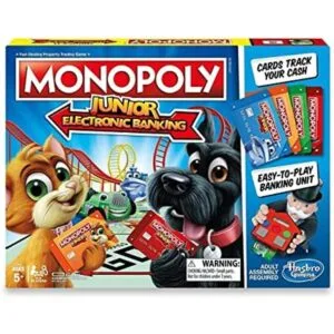 Monopoly Junior Juego de mesa banca electrónica MarrónA_1