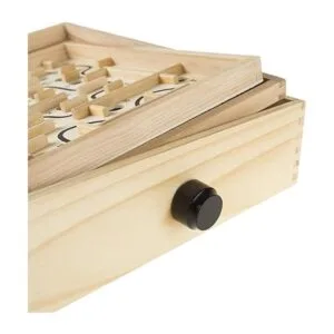 Juego de laberinto de madera de laberinto con dos canicas_4