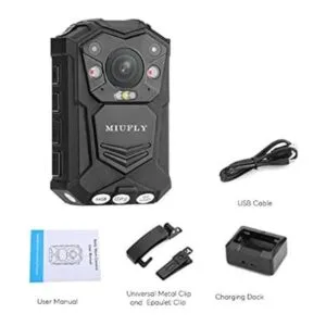 MIUFLY Cámara corporal de policía 1296P con pantalla de 2_5
