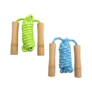 Cuerda de saltar de algodón para niños mango de madera_2