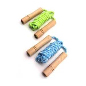 Cuerda de saltar de algodón para niños mango de madera_7
