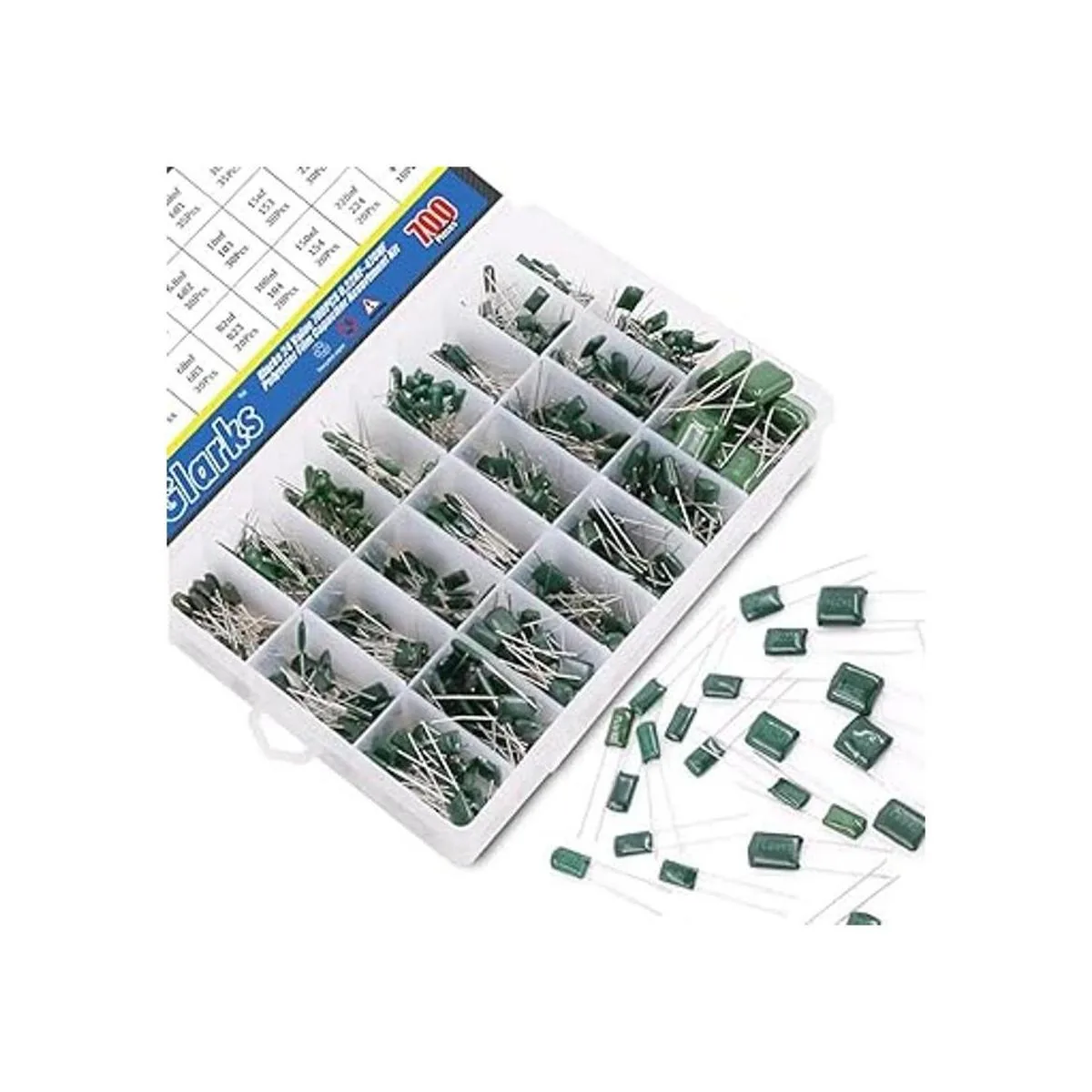 Glarks 24 Value 700PCS 0.22NF 470NF Kit surtido de_3