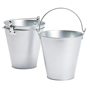 Juvale Paquete de 3 cubos de hielo de metal galvanizado_1