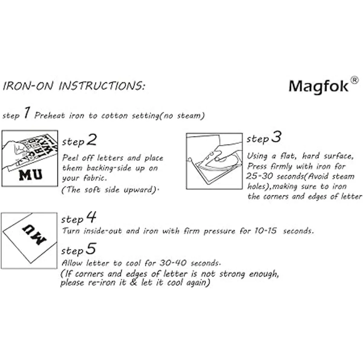 Magfok Transferencias de letras para planchar en_4