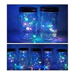 Paquete de 6 luces de tarro de masón 20 luces LED solares_1