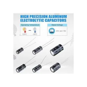 Glarks Juego de 300 condensadores electrolíticos 01uF_4