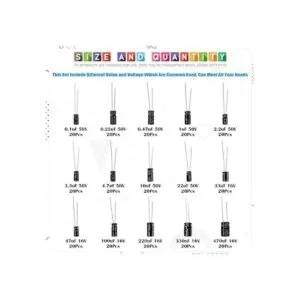 Glarks Juego de 300 condensadores electrolíticos 01uF_2