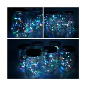 Paquete de 6 luces de tarro de masón 20 luces LED solares_5