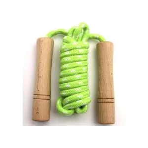 Cuerda de saltar de algodón para niños mango de madera_4