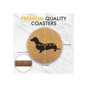 Dachshund Weiner Juego de 4 posavasos de corcho para_2