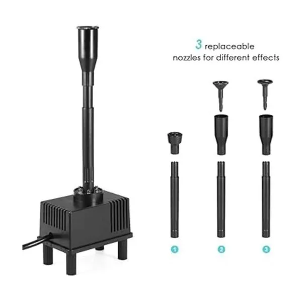Decdeal Fuente de bomba de agua sumergible de 10 W 160 GPH_6
