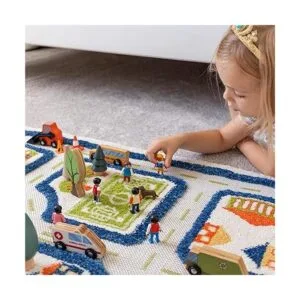 IVI Alfombra gruesa 3D para niños con diseño colorido de_4