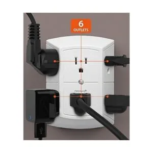 Fosmon 6 toma de corriente adaptador de pared ETL_3