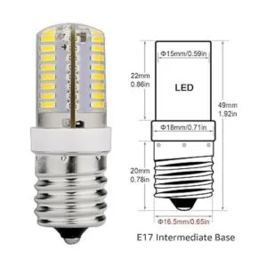 Bombilla LED E17 de base intermedia de 120 V CA luz de_3