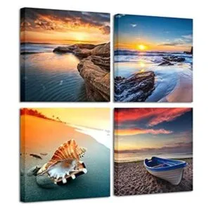 Pyradecor Sunset Sea Beach Cuadros modernos de paisaje_1