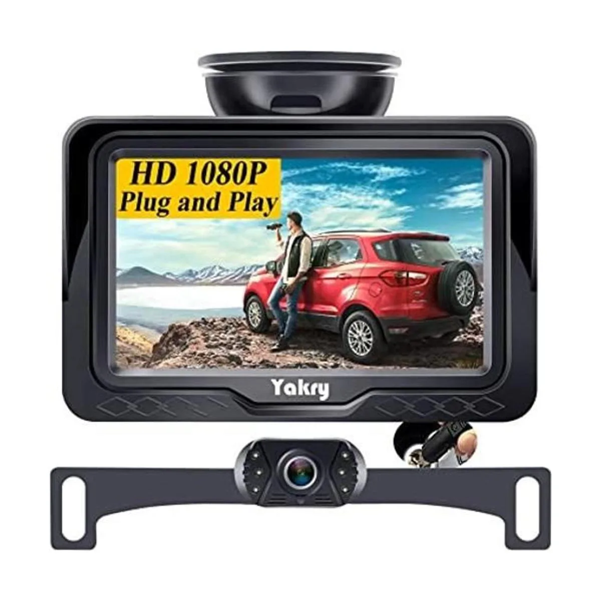 Cámara de respaldo para coche HD 1080P de 4.3 pulgadas_1