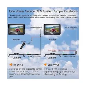 Cámara de respaldo para coche HD 1080P de 4.3 pulgadas_2