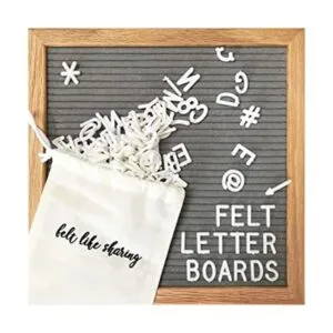 Letrero de fieltro negro y letras blancas de 10 x 10_1