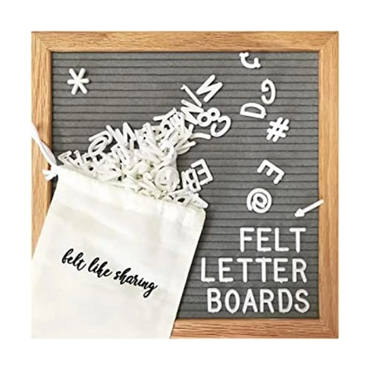 Letrero de fieltro negro y letras blancas de 10 x 10_1