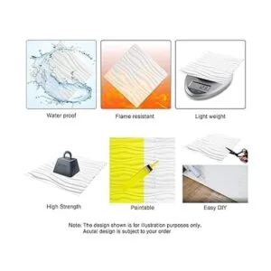 Art3d 3D Revestimiento con textura 3D para pared color_3