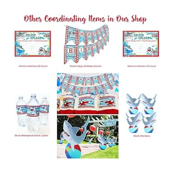 Shark Party Invitaciones grandes 20 invitaciones 20_2