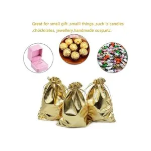 BEAVOING Paquete de 100 bolsas de organza con cordón_3