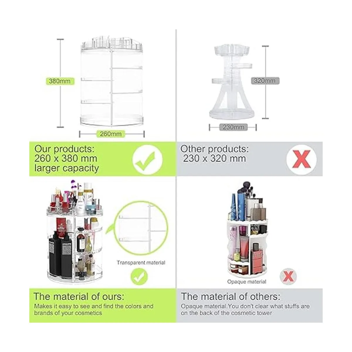 Organizador de maquillaje rotativo organizador de_6