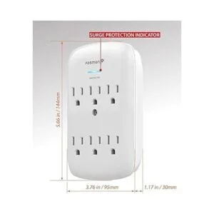 6 Soporte de pared de salida Surge Protector Fosmon ETL_6