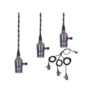 Swpeet Cable de luz colgante vintage triple con_1