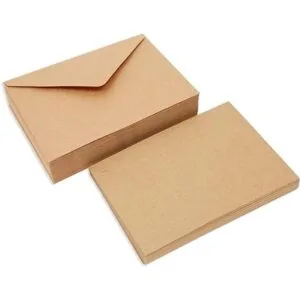 Paquete de 50 postales de papel kraft A7 con sobres_3